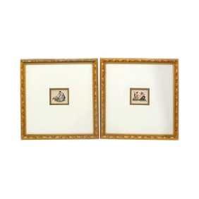 Pair of Framed Italian School Lithographs