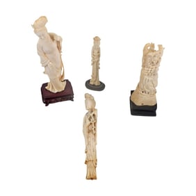 Group of 4 Chinese Carved Figures