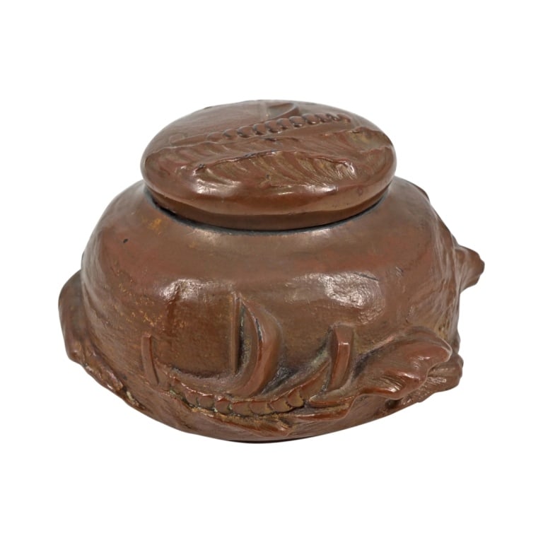 Art Nouveau Bronze Inkwell (1 of 5)