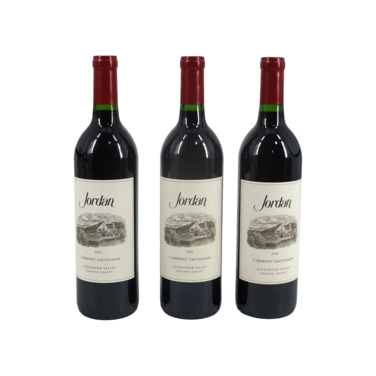 (3) '20 Jordan Alexander Valley Cabernet Sauvignon: (3) 2020 Jordan Alexander Valley Sonoma County Cabernet Sauvignon, 750ml Bottles. Offered from a South Florida Private Collection. Bidders are purchasing the bottle and its historically significant, u