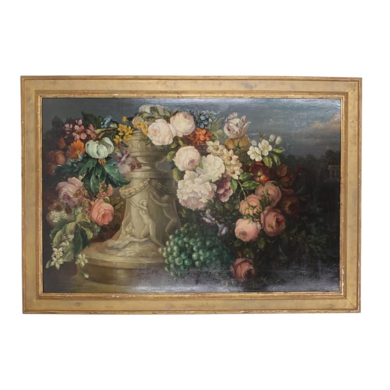 Antique Continental Oil on Canvas "Still Life" (1 of 5)