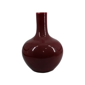 Large Chinese Xianfeng Period Red Glazed Vase