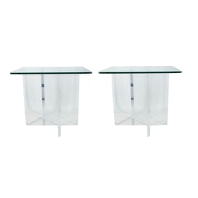 Pair of Circa 1960s Lucite Side Tables / End Table