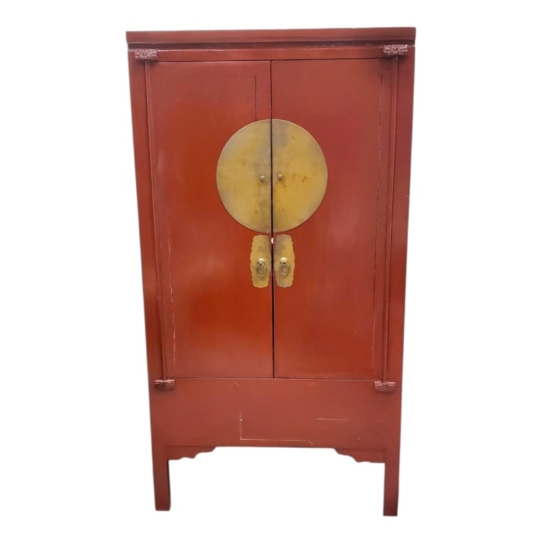 Chinese Red Lacquered Cabinet (1 of 9)