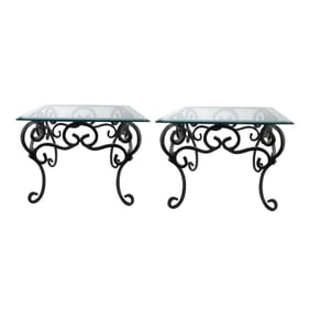 Pair of Wrought Iron Side Tables