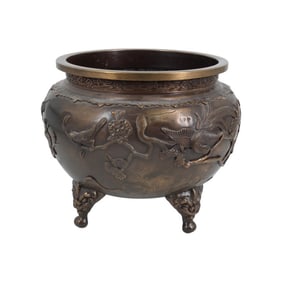 Japanese Meiji Bronze Jardiniere