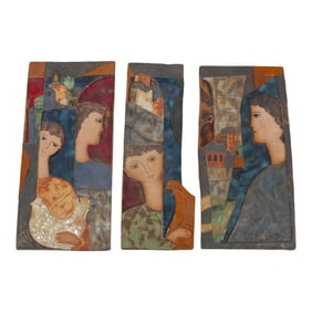 3 Ruth Faktor / Faktorowicz Ceramic Plaques