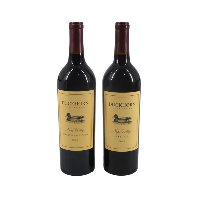 (2) 2022 Duckhorn Napa Valley Cabernet Sauvignon: (2) 2022 Duckhorn Napa Valley Cabernet Sauvignon, 750ml Bottles Offered from a South Florida Private Collection. Bidders are purchasing the bottle and its historically significant, unbroken tax stamp.
