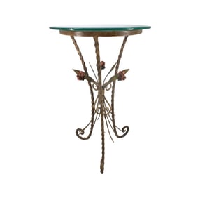 Mid Century Hans Kogl Style Gilt Tole Rose Table