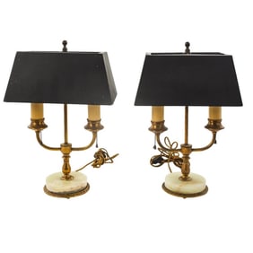 Pair of Antique Bouillotte Lamps