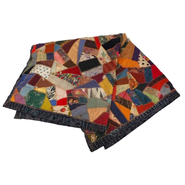 Vintage Handmade Crazy Quilt (1 of 6)