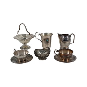 Collection of 8 Antique Sterling Table Top Items