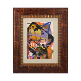 Attr: Anne Lehman Gouache "Abstract Composition"