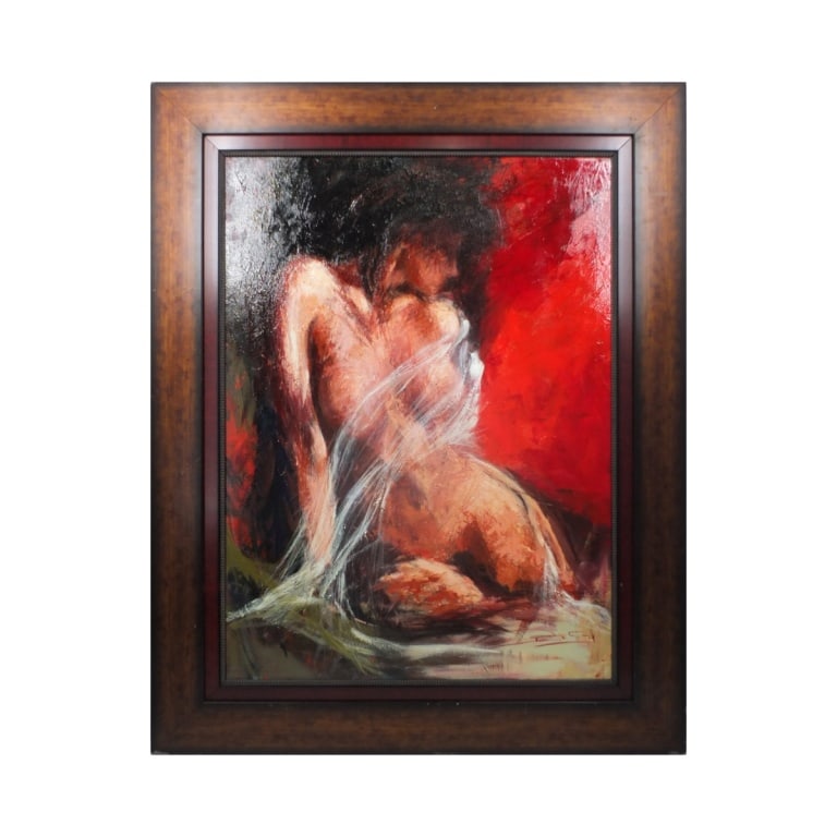 Style of Henry Asencio O/C: Style of Henry Asencio Oil on Canvas "Portrait of a Nude" Signed Lower Right. Measures 40" x 30". Frame measures 50-1/2" x 40-1/4". Condition: Good condition. Estimate 100 - 300 Domestic shipping Thir