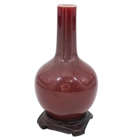 Antique Chinese Sang De Bouf / Oxblood Vase