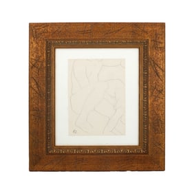 Attr: Ossip Zadkine Ink Nude Line Drawing