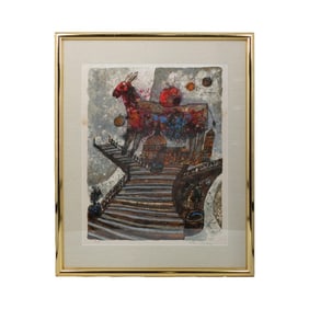 Theo Tobiasse Litho Firenze et la Pomme Sur un Ane