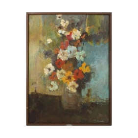 Helen Van Buren Oil/Board "Still Life of Flowers"