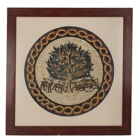 Framed Italian Pietra Dura Plaque