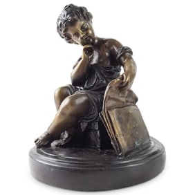 Modern Bronze Sculpture of a Putti Boy