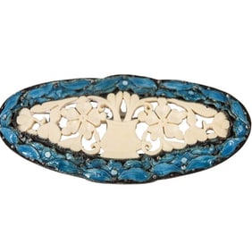 Chinese Enamel and Carved Pendant