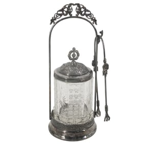 Vintage Meriden Co. Pickle Jar w/ Tong