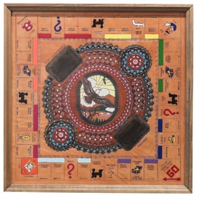 Vintage Tooled Leather Monopoly Board
