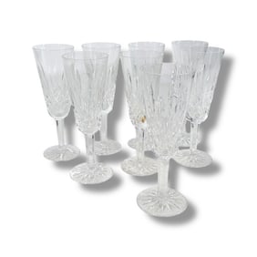 8 Waterford "Lismore" Champagne Flutes