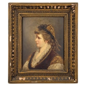 Anton Ebert Oil/Panel "Portrait of Lady"