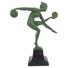 Art Deco Derenne Patinated Bronze Figure "Dancer"