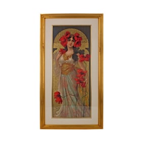 Mary Golay Color Lithograph "Poppy Perfection"