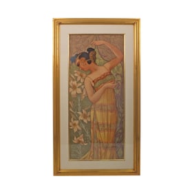 Mary Golay Color Lithograph "Perles Orient"
