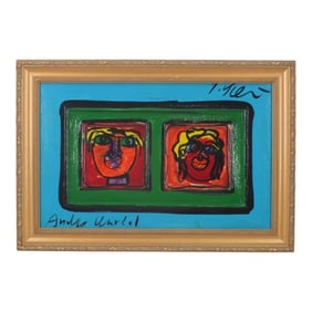 Peter Keil Oil on Wood "Andy Warhol"