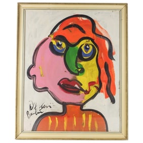 Peter Keil Oil on Board "Portrait of a Woman"