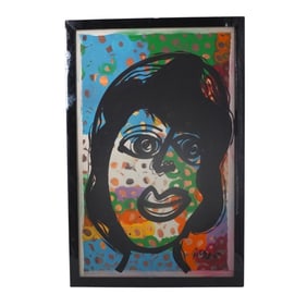 Peter Kiel Oil on Cardboard "Portrait of a Girl"