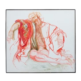 Possibly Shirley Henderson Oil/Canvas "Seated Man"