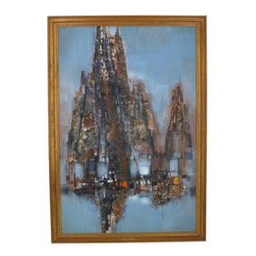 Max Gunther Oil/Canvas "French Cathedral in Rome"