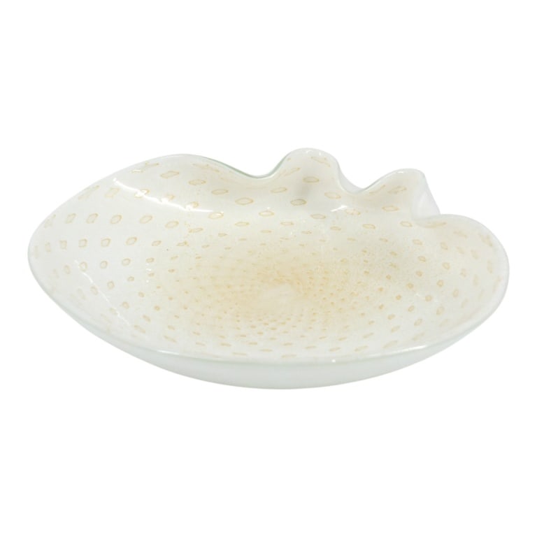 Large Mid Century Murano 'Clam Shell' Glass Bowl (1 of 4)