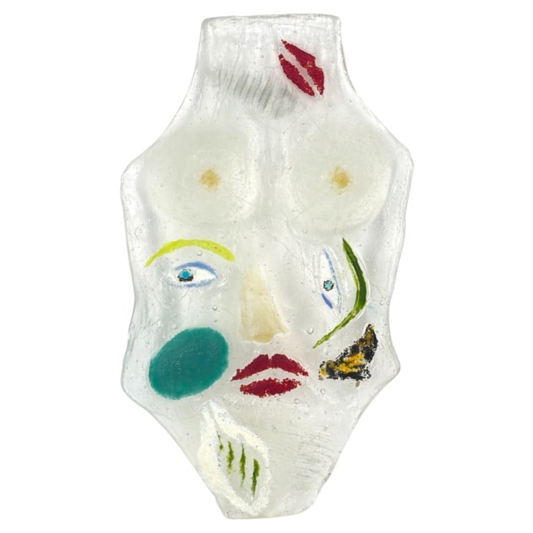 Modernist Sand Cast Glass Sculpture "Female Nude": Modernist Sand Cast Glass Sculpture "Female Nude". Unsigned. Measures 20" x 11-1/2". Condition: Good condition. Estimate 150 - 350 Domestic shipping Third Party
