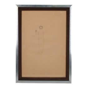 J. Strumphler Etching "Female Nude"