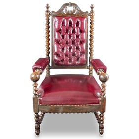 Style of Alexander Roux Carved Walnut Chair