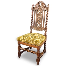 Early to Mid 20th C. Jacobean Style Side Chair