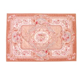 Vintage Hand Woven Aubusson Tapestry Rug