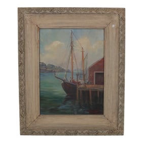 Peter Koster Oil on Canvas "Rockport Harbor"