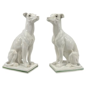 Pair Vintage Italian Ceramic Whippet Figures