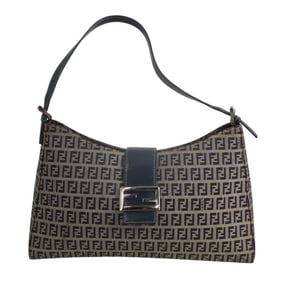 Fendi Zucchino Navy Canvas Mama Baguette Bag