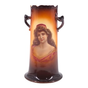 Antique Warwick IOGA Porcelain Portrait Vase