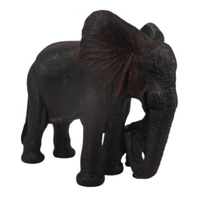 Large Finely Carved Hardwood Elephant Group
