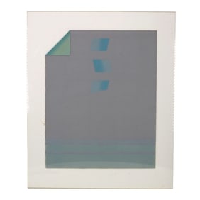 Mid Century Embossed Lithograph "Abstract"