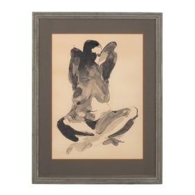 Original Ink & Wash on Paper "Seated Nude" signed